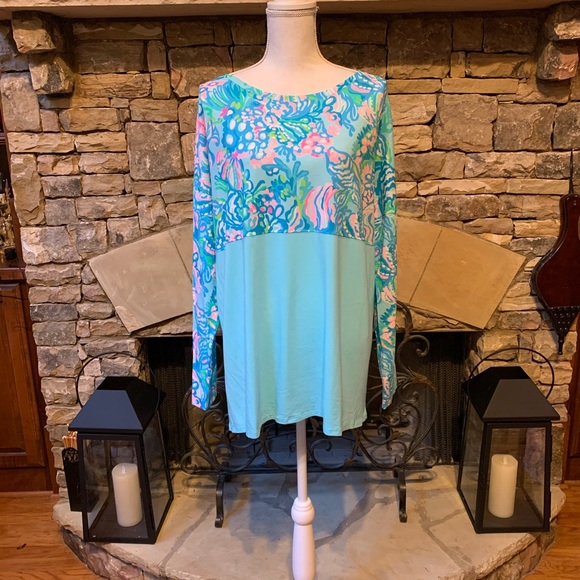 Lilly Pulitzer Tops - Lilly Pulitzer Finn Top Blue Ibiza Aqua La Vista